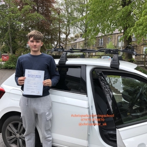 Jamie Milner passed his driving test at skipton